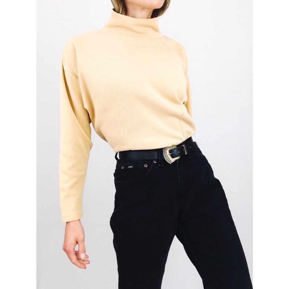 Vintage Express Tricot Stand-Up Collar Top | Size M